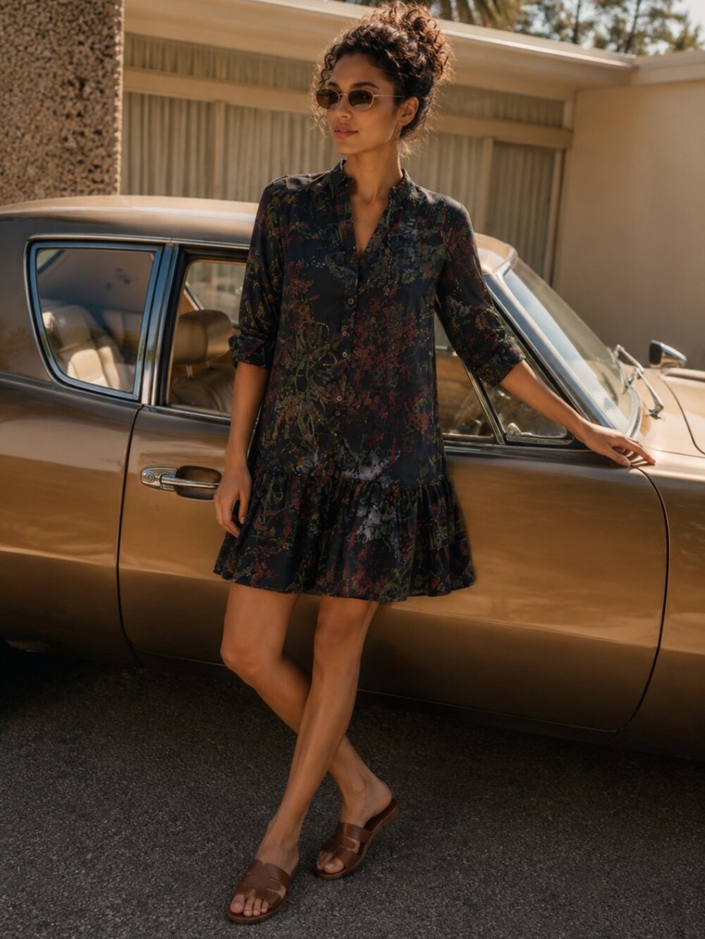 NWT! Anthropologie Ro's Garden Inez Printed Shirt Dress XS
